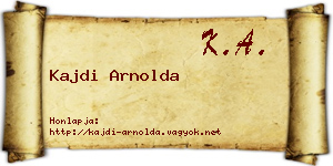 Kajdi Arnolda névjegykártya